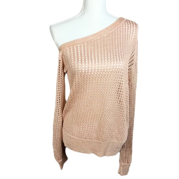 Revolve Sweater Womens Small LPA Leo Knit Crochet Off Shoulder Girly Pulloverr - Picture 3 of 7